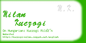 milan kuczogi business card